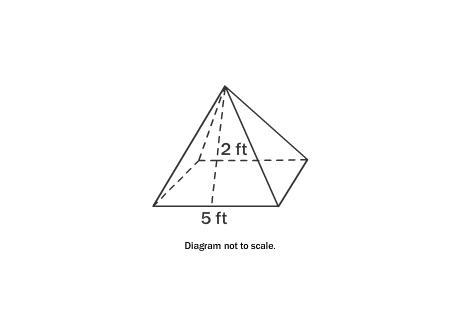 Find the surface area of the square pyramid. A) 35 ft^2 B) 30 ft^2 C) 45 ft^2 D) 20 ft-example-1