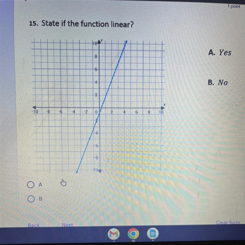 Is the function linear? (actual answers please, i know someone could easily say yes-example-1