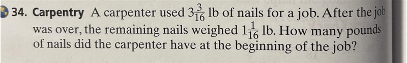 A carpenter used 31 lb of nails for a job. After the job was over, the remaining nails-example-1