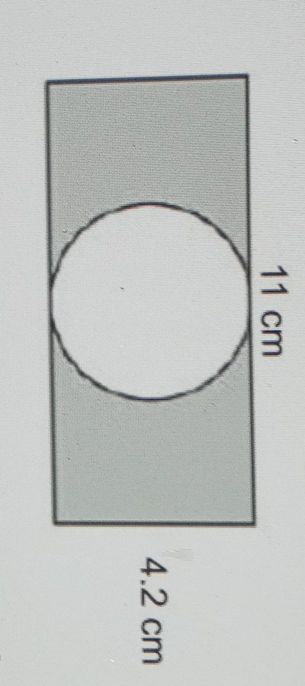 A rectangle as shown has a length of 11 centimeters and a width of 4.2 centimeters-example-1