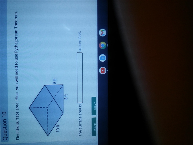 Need help quick please! Find the surface area. Hint you will need to use Pythagorean-example-1