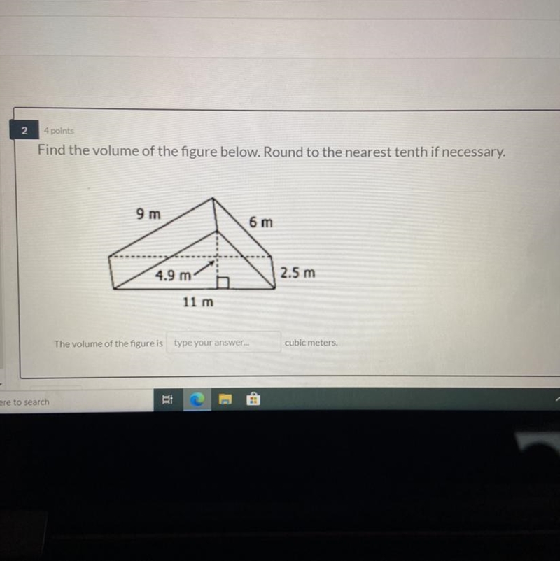 Find the volume of the figure below. round if necessary.-example-1