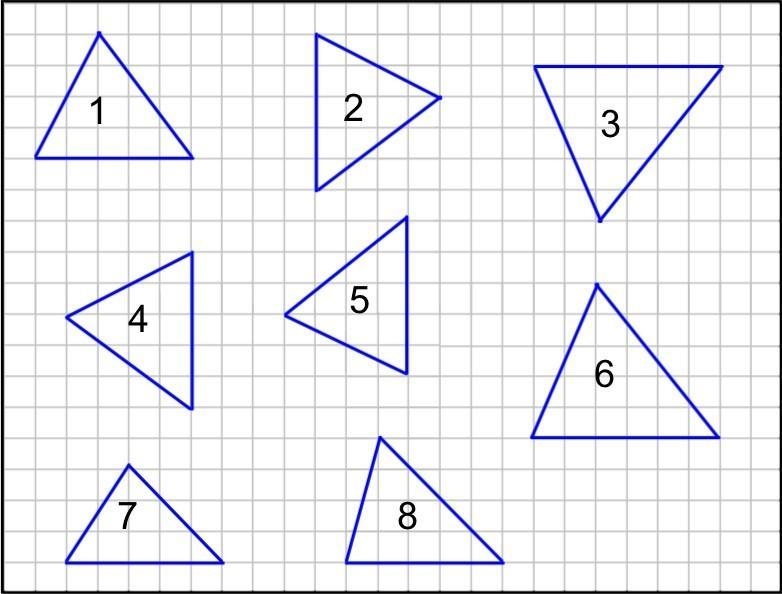 Select all triangles congruent to triangle 4. ​-example-1