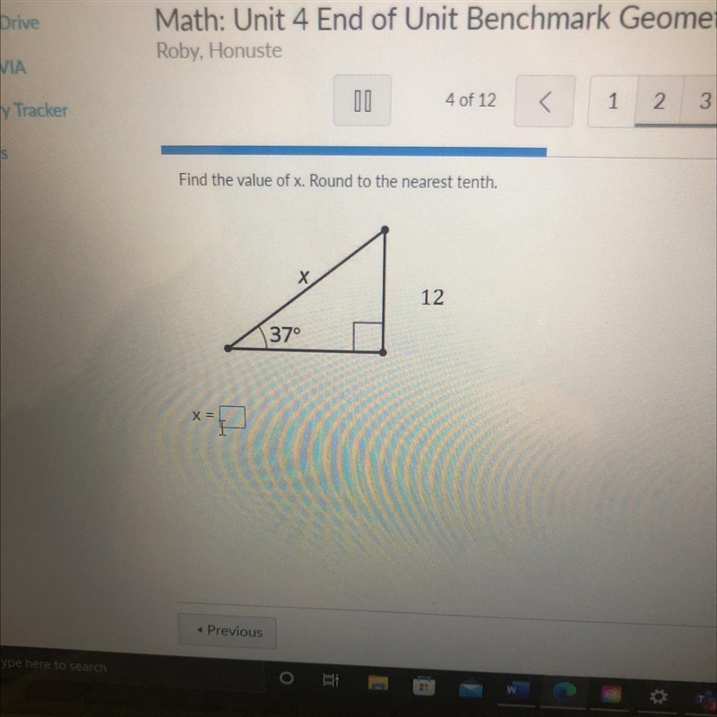 Find the value of x. Round to the nearest tenth.-example-1