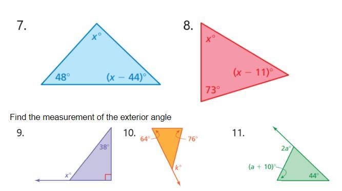 25 points! 7 and 8 Find the measurement of the missing interior angle-example-1