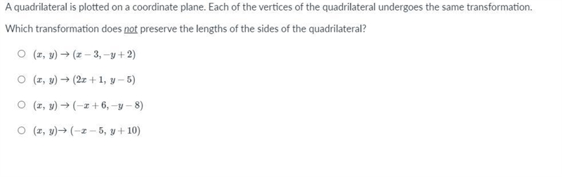 A quadrilateral is plotted on a coordinate plane. Each of the vertices of the quadrilateral-example-1