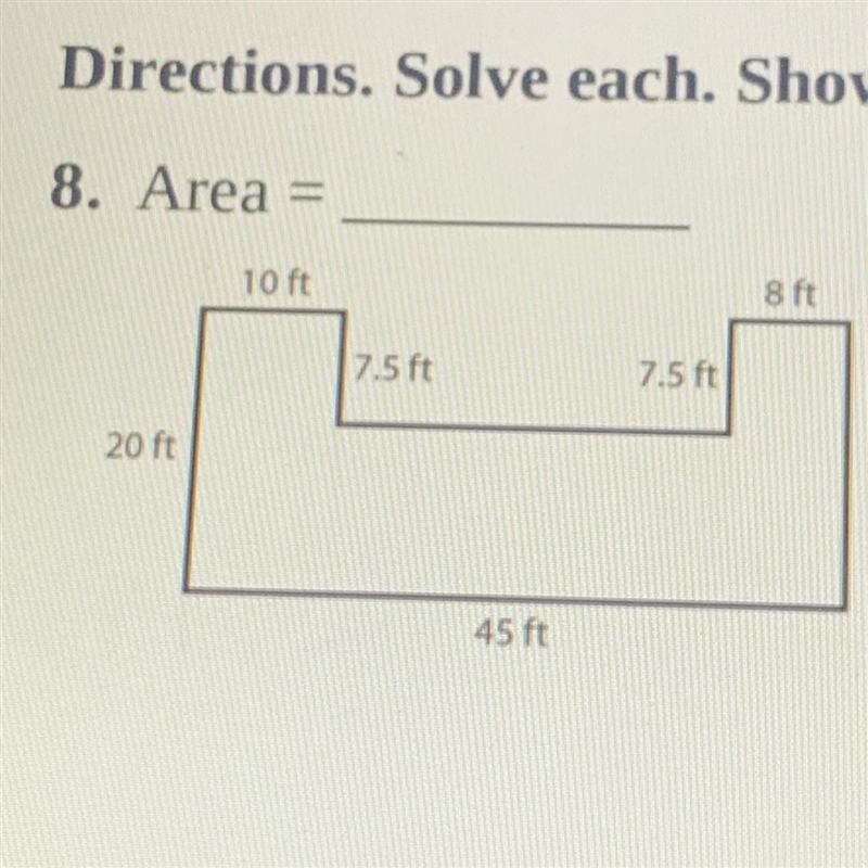 What is the area for this shape-example-1