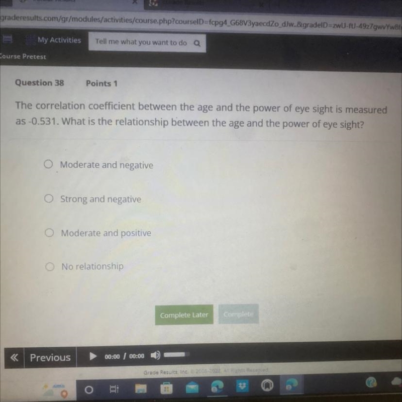 What is the relationship between the age and the power of eyesight-example-1