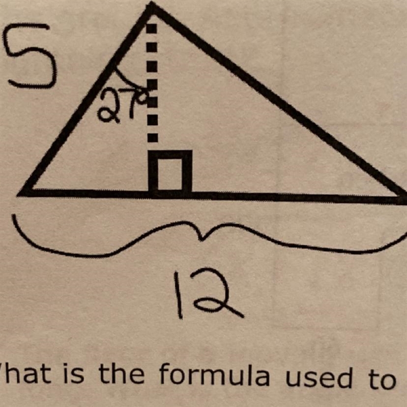 Use trigonometry to find the height of the triangle. Then use the height to find the-example-1