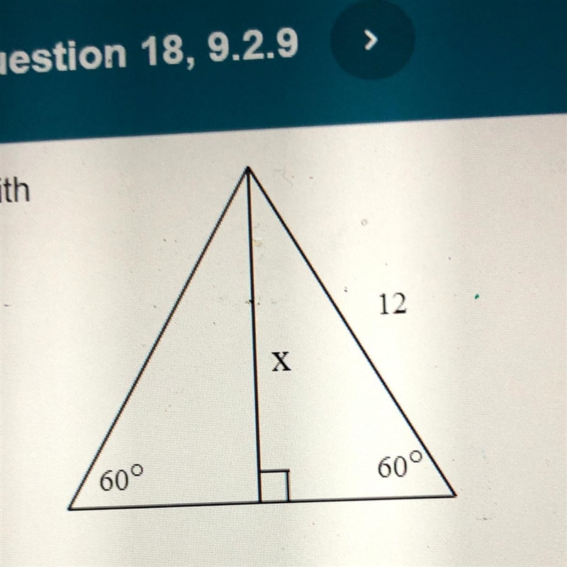 Fh 12 Х 60 60 Find the value of the variable x. If your answer is not an integer, write-example-1