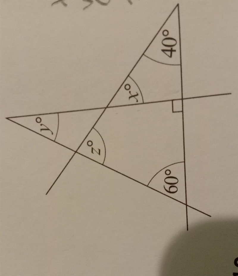 Urgent. Work out the values of x, y and z. ​-example-1