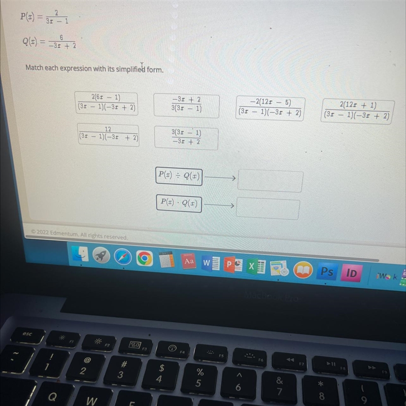 Consider the functions below. Match each with its simplified form.-example-1