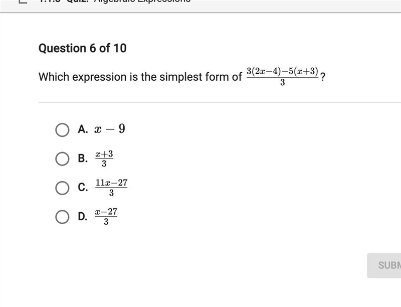 Which expression is the simplest form ?-example-1