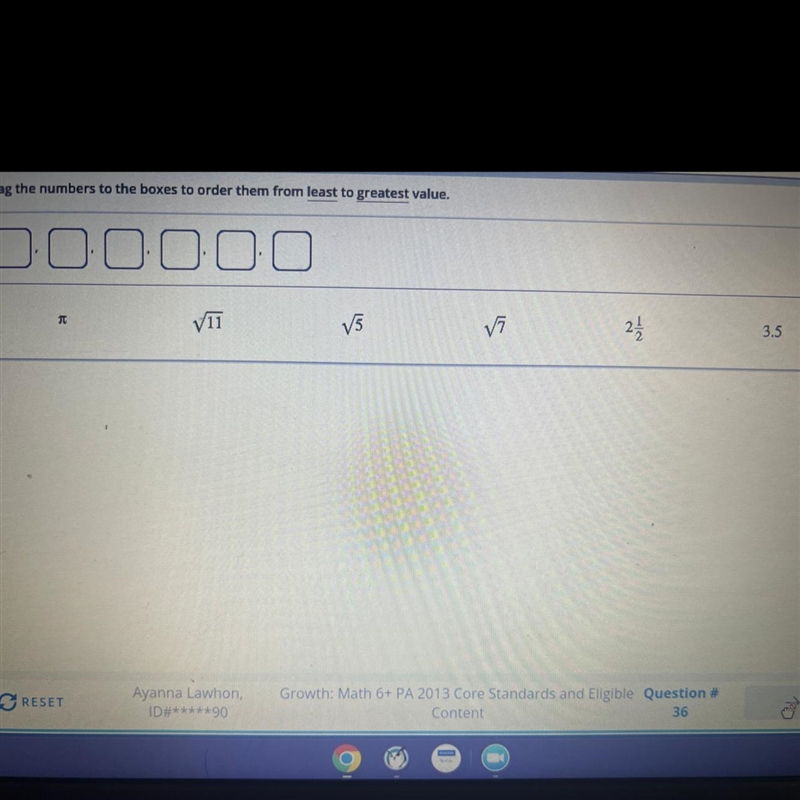 Drag the numbers to the boxes to order them from least to greatest value. I NEED HELP-example-1