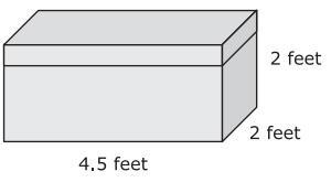 What are the volume and the surface area of this storage chest?-example-1