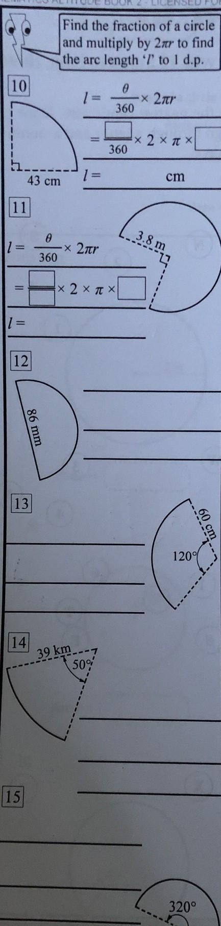 Question 12 please, i cannot find the central angle. ​-example-1