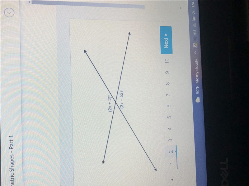 What is the value of x? enter your answer in the box. x =-example-1