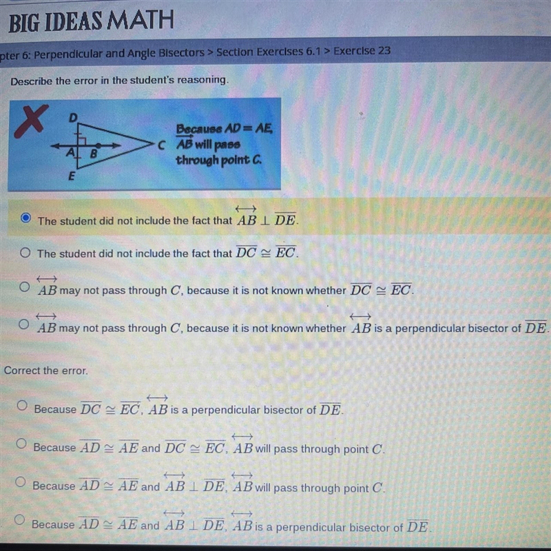 Describe the error in the students reasoning.-example-1