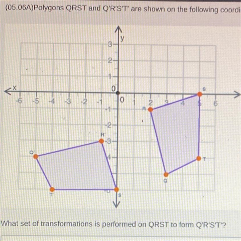 What is the transformation happening A. A 180 degree clockwise rotation about th origin-example-1