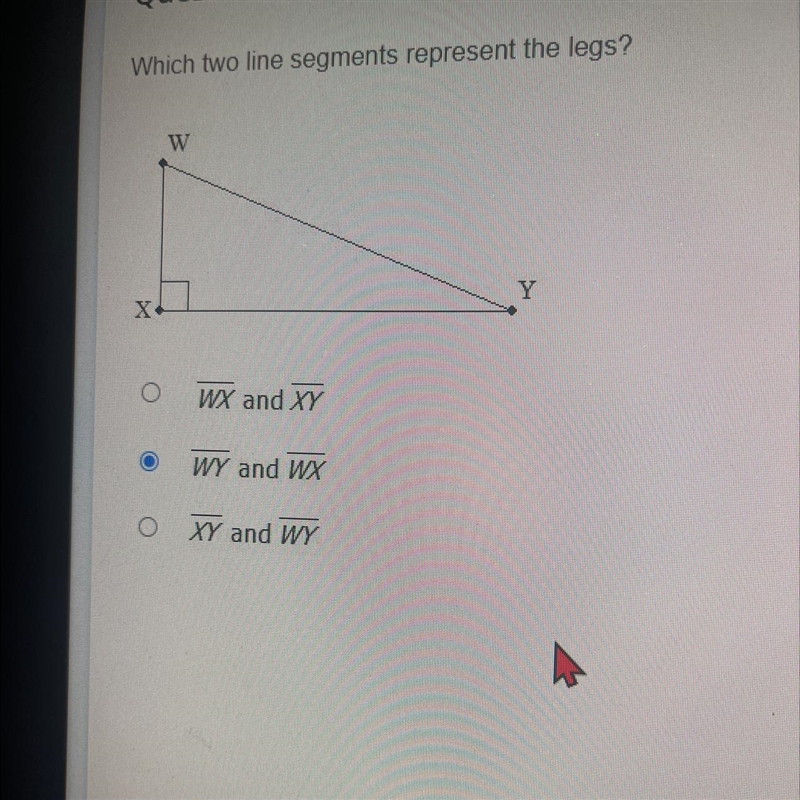 Which two line segments represent the legs?-example-1