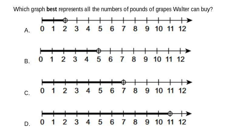 Walter is buying strawberries and grapes. • The total amount he spends on the fruit-example-1