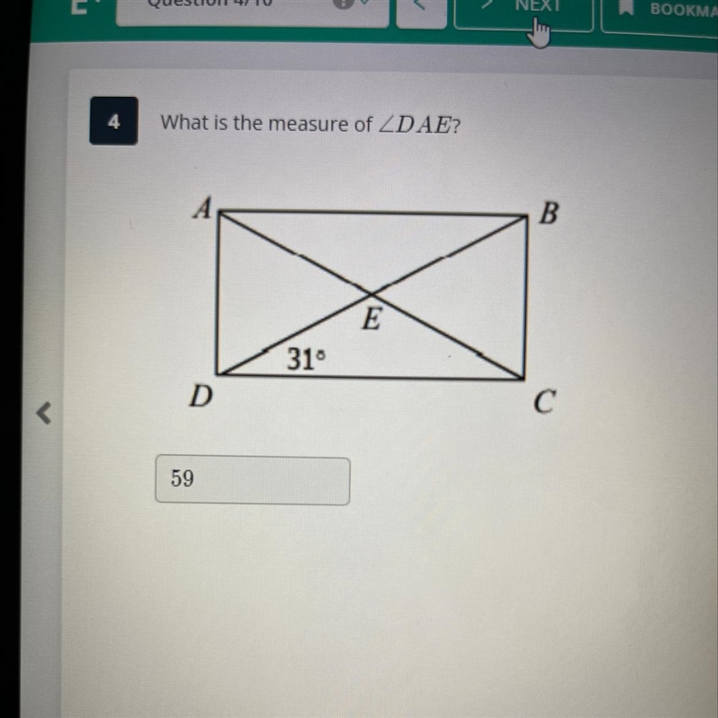 What is the measure of DAE? B E 31° D C PLEASE HELPPP!!-example-1