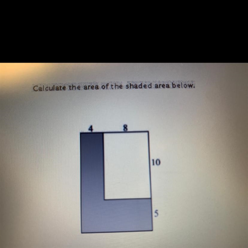 Calculate the area of the shaded area below-example-1