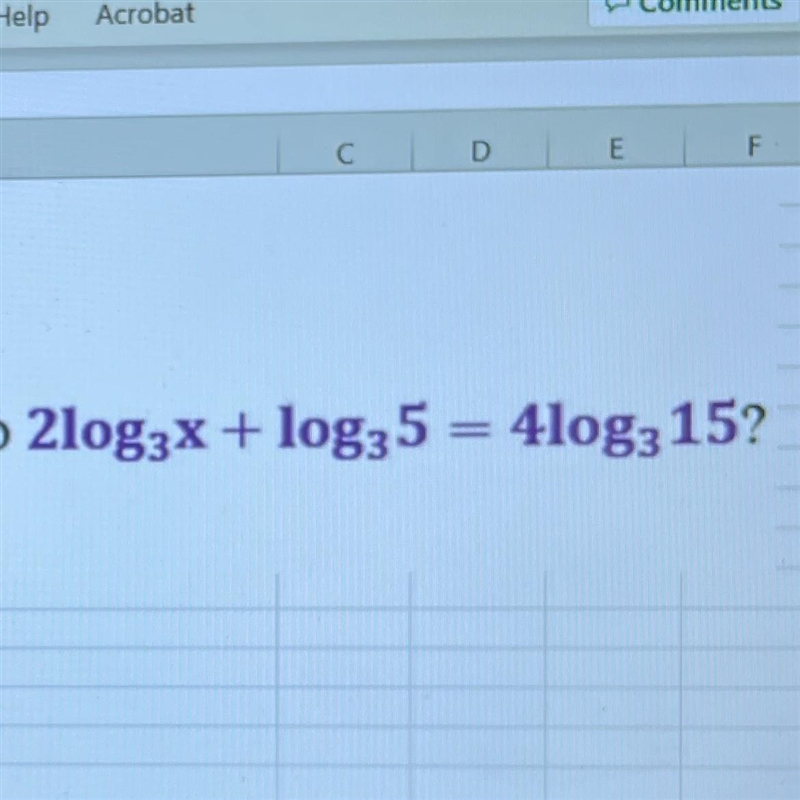 Use logarithmic properties and solve for x-example-1