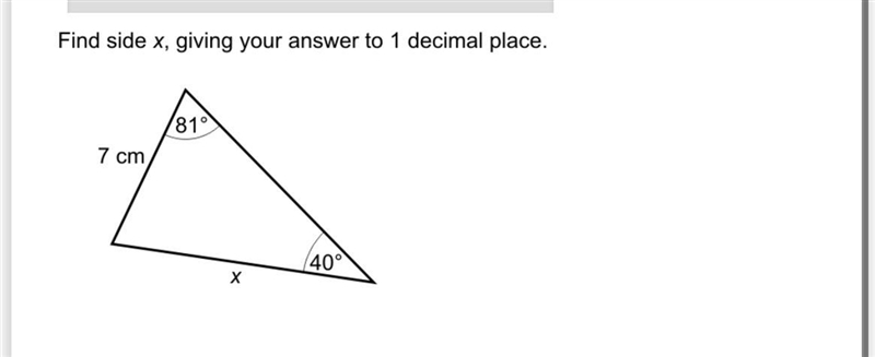 Find side x give answer to 1dp-example-1