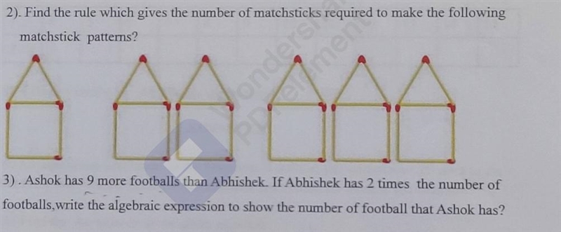 here is my question: Find the rule which gives the number of matchsticks required-example-1