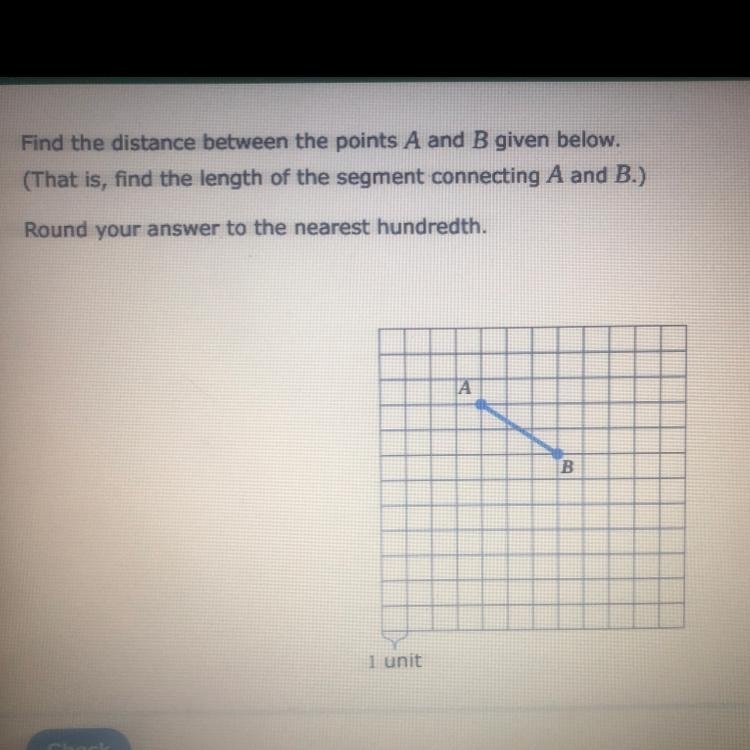 Find the distance between the points A and B given below round your answer to the-example-1