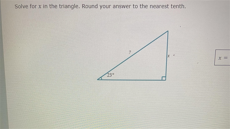 Solve for x and round to nearest tenth please:)-example-1