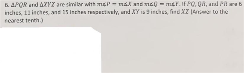 6. PQR and XYZ are similar with m-example-1