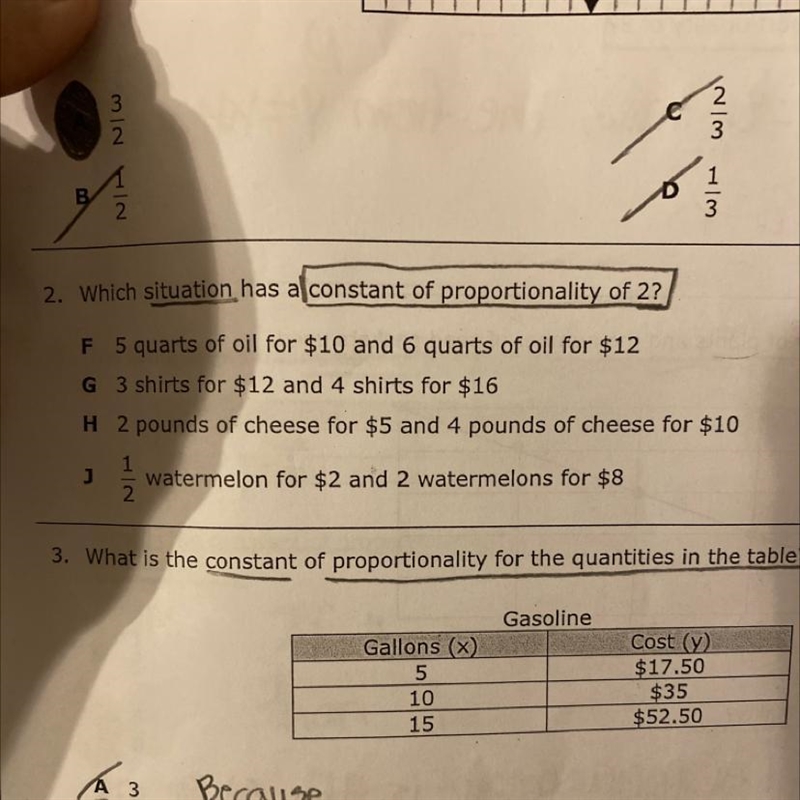 Which situation has a constant of proportionality of 2-example-1