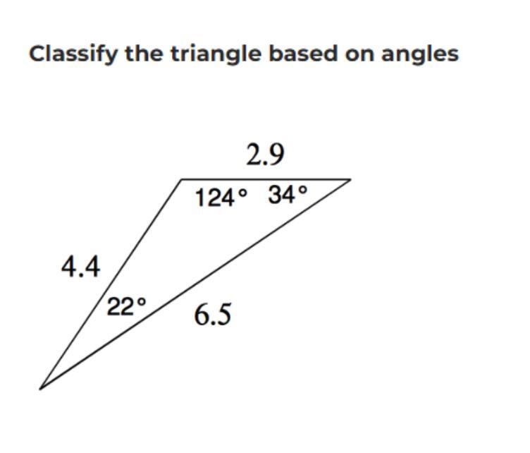 Classify the triangle based on angles ?-example-1