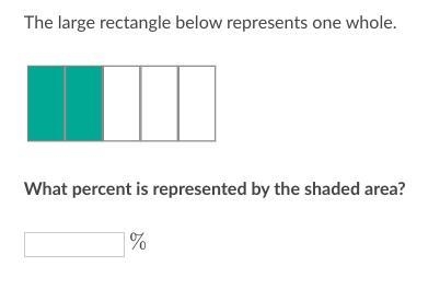 The large rectangle below represents one whole. What percent is represented by the-example-1