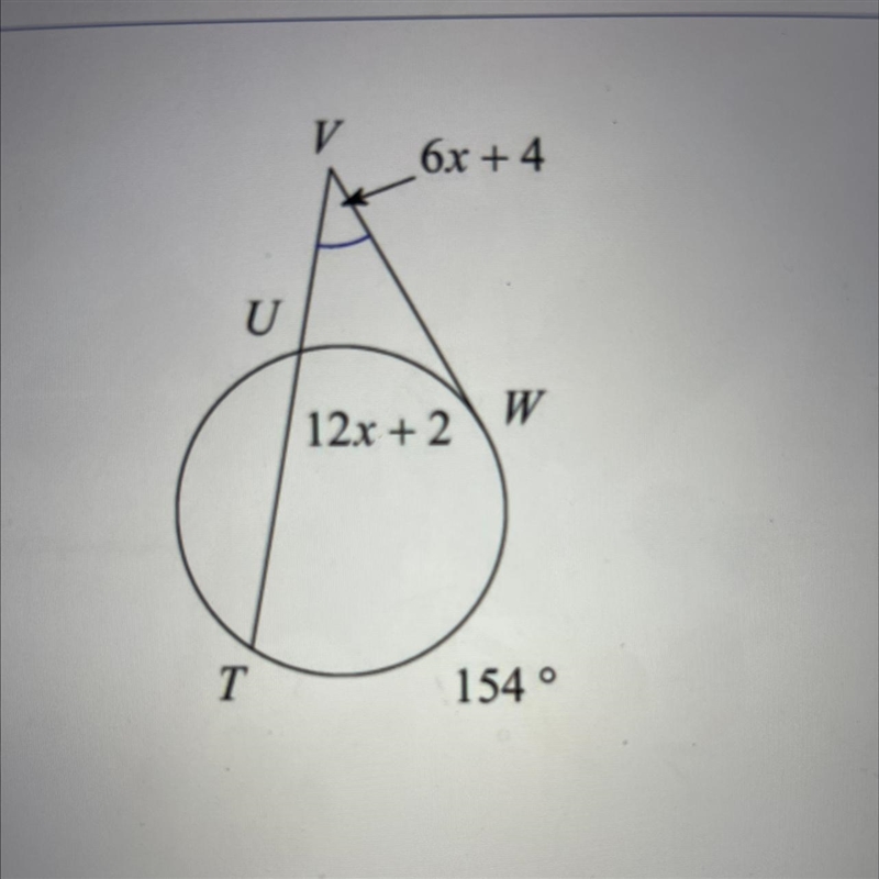 HELP 36) Find the value of x. Assume that lines which appear to be tangent to the-example-1