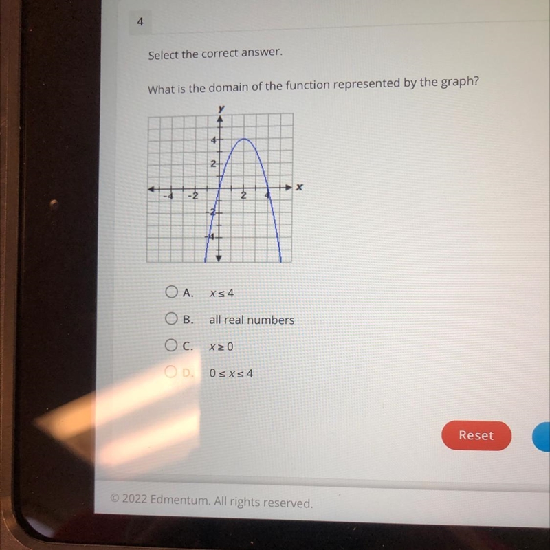 What is the domain of the function represented by the graph-example-1