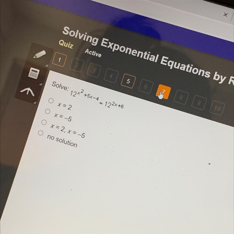 Solve 12x^2+5x-4=12^2x+6-example-1