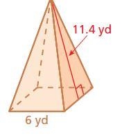 Find the surface area of the pyramid. The side lengths of the base are equal. pls-example-1