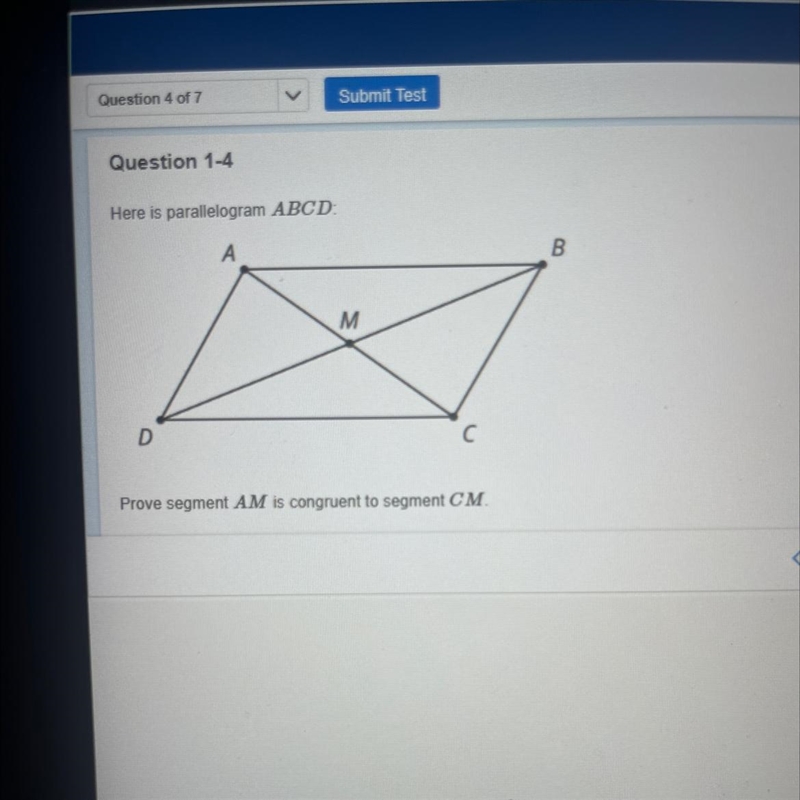 How do I know AM is congruent to segment CM?-example-1