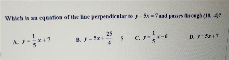 I have to find which line is perpendicular to the line given-example-1