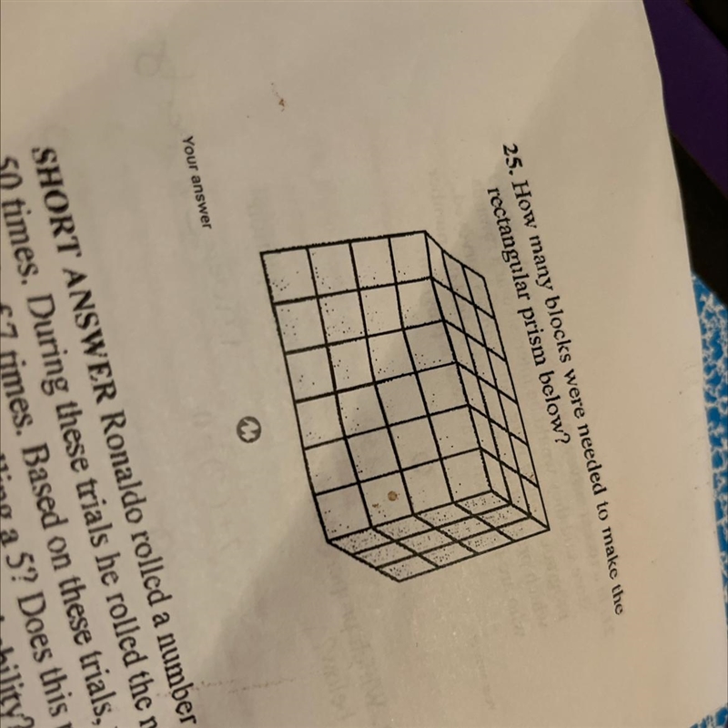 25. How many blocks were needed to make the rectangular prism below?-example-1