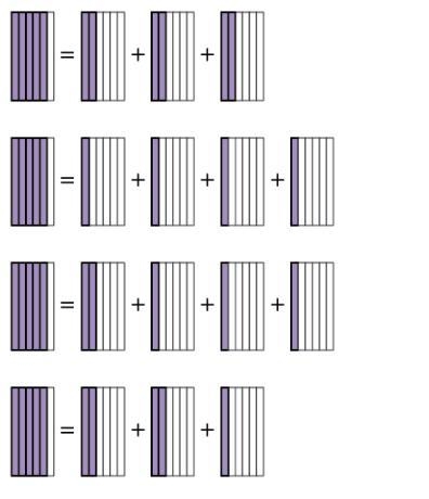 Which models represent 56 as a sum of fractions with a common denominator of 6?-example-1