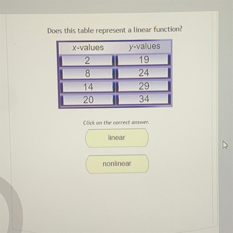 Is this linear or non linear?-example-1