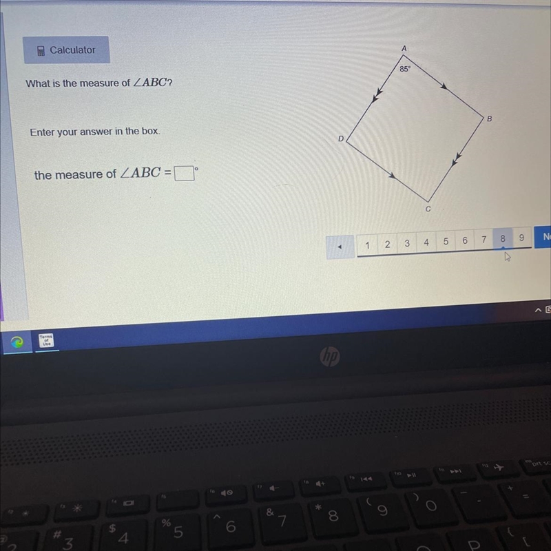 PLS HELP ASAP What is the measure of ZABC? Enter your answer in the box the measure-example-1