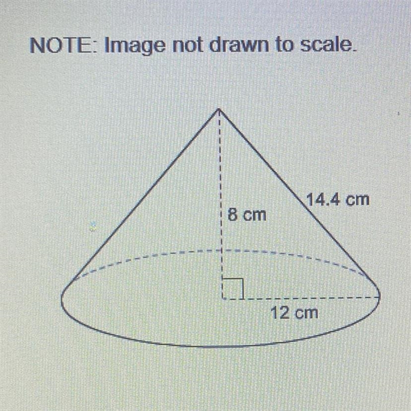 What is the volume of this right cone? 384π cm^3 691π cm^3 1038π cm^3 2073π cm^3-example-1