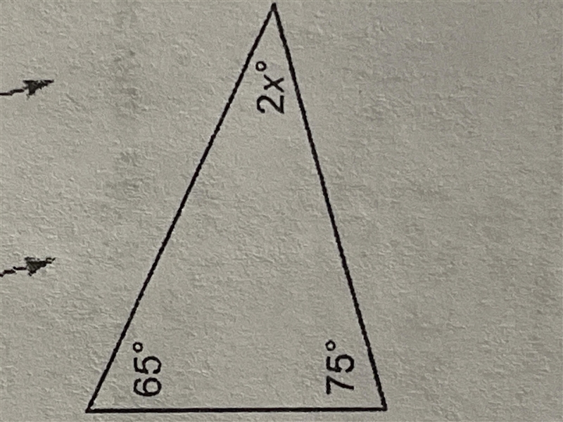 What is the value of x in the triangle at the right?-example-1