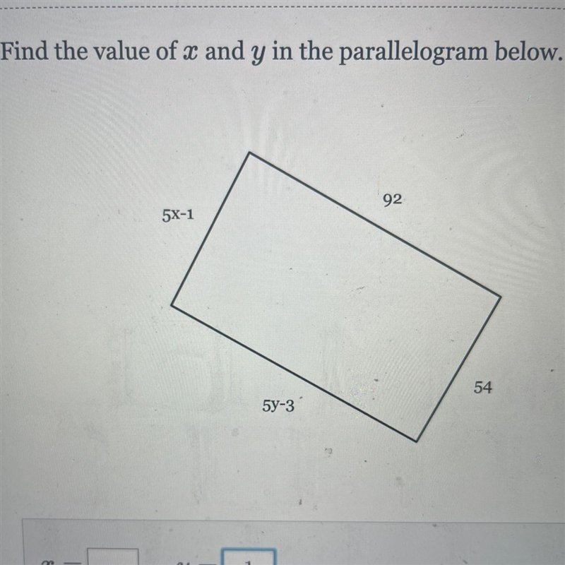 Find the value of x and y-example-1