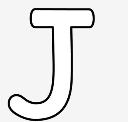 How many lines of symmetry does the letter J have image is the J I'm talking about-example-1